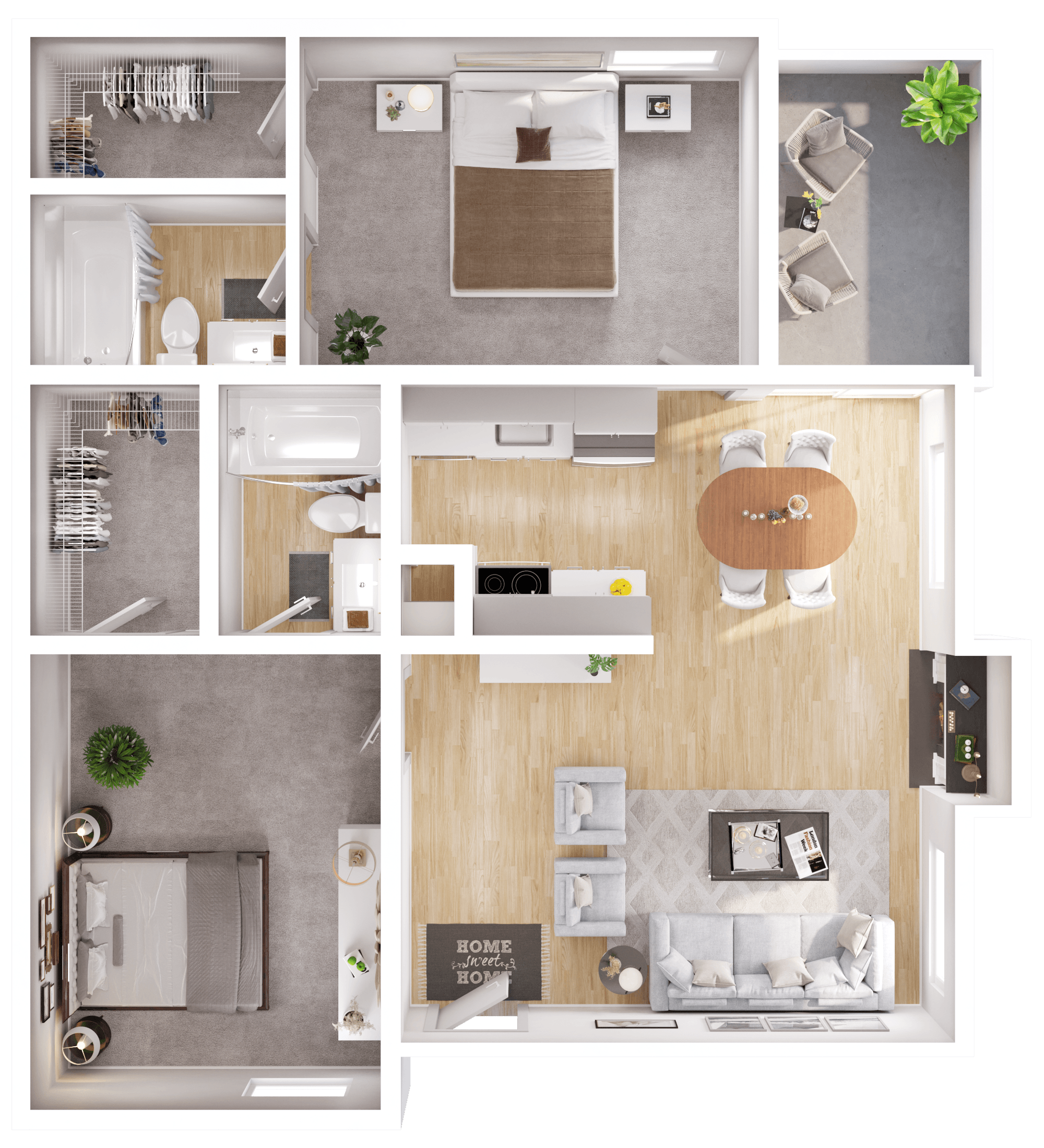 Floor plan layout diagram for 2C Renovation 3